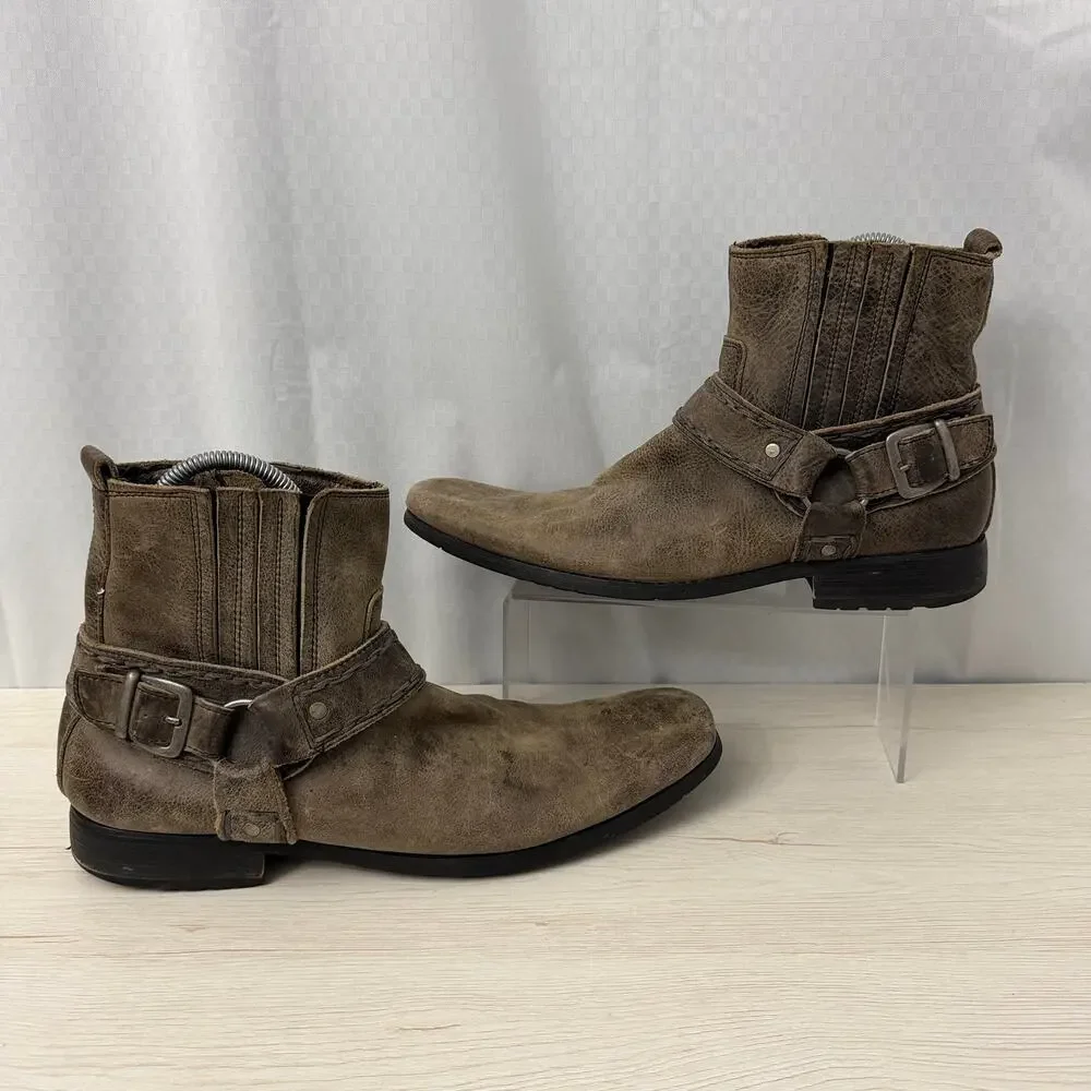 Bed Stu Boots Mens Size 13 Innovator Ankle Brown Leather Distressed Moto